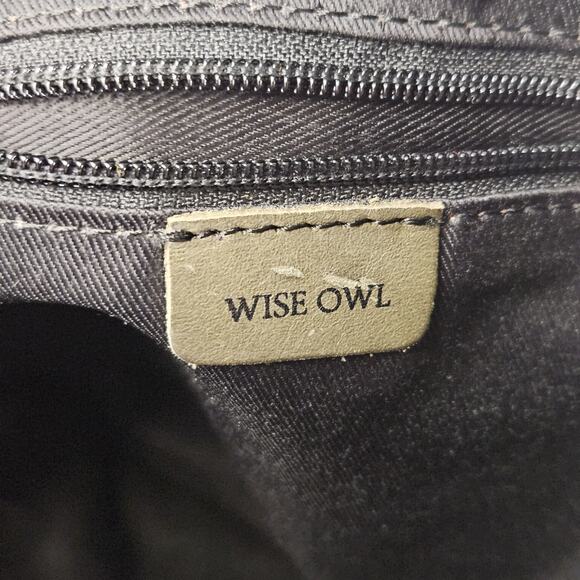 Wise Owl Genuine Leather Crossbody Handbag Purse Olive Green Boho Western - Picture 9 of 14